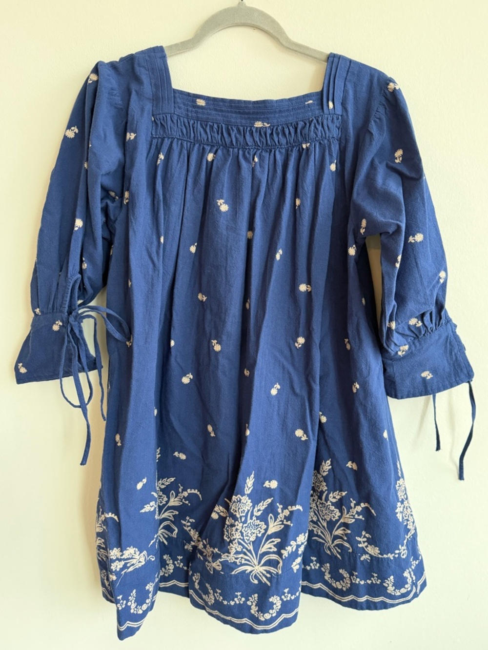 Free People Navy Blue Embroidered Sonora Printed Mini Dress - Picture 4 of 5